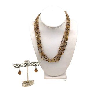 Bronze Brown Beaded Jewelry Bundle Set